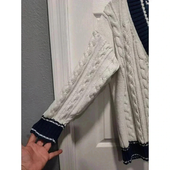 Vintage HORCHOW V Neck Knit Chunky Rugby Preppy Y2K Pullover Sweater Size XLARGE - Picture 7 of 9